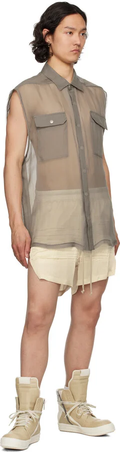 Rick Owens Beige Hollywood Geobasket Sneakers - Image 5
