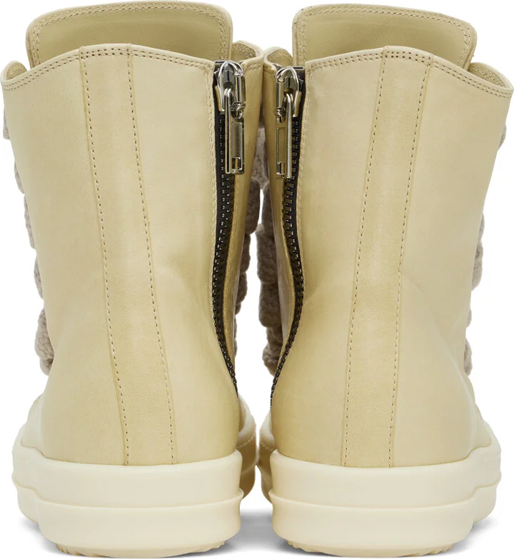 Rick Owens Beige Hollywood Jumbolace Sneakers - Image 2