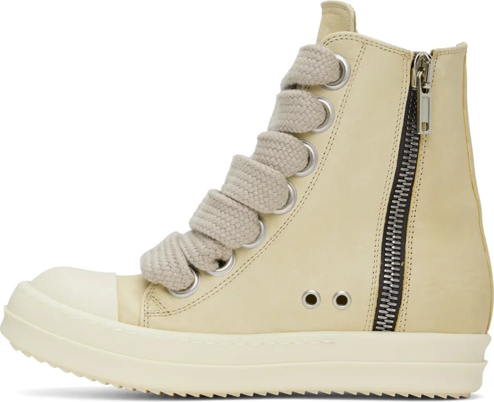 Rick Owens Beige Hollywood Jumbolace Sneakers - Image 3