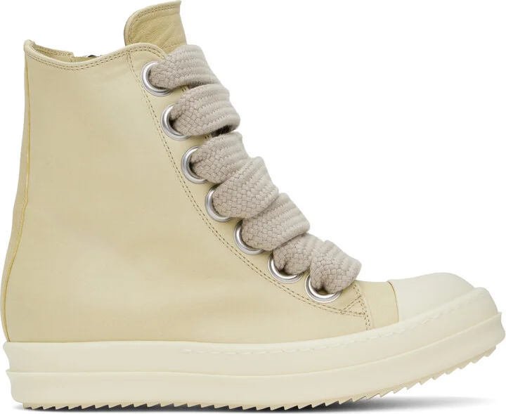 Rick Owens Beige Hollywood Jumbolace Sneakers