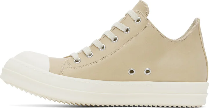 Rick Owens Beige Hollywood Low Sneaks Sneakers - Image 3