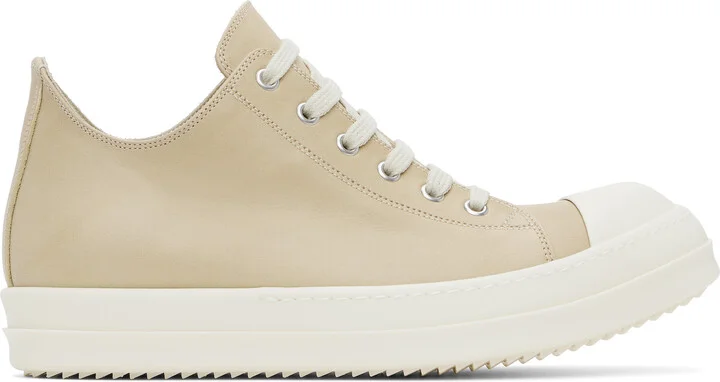 Rick Owens Beige Hollywood Low Sneaks Sneakers