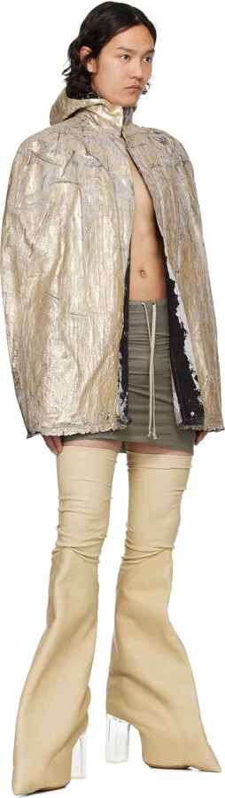Rick Owens Beige Hollywood Taco Kiss Tall Boots - Image 5