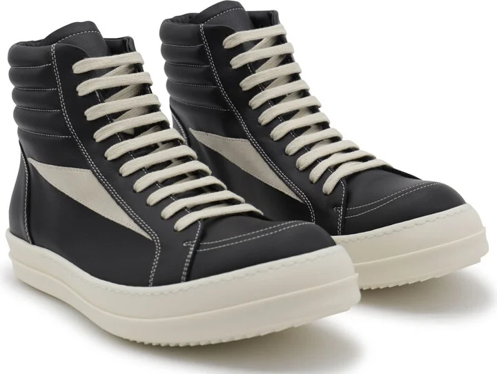 Rick Owens Black And White Sneakers - Image 2