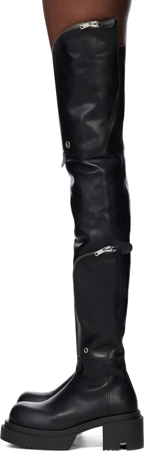 Rick Owens Black Bauhaus Wader Bogun Boots - Image 3