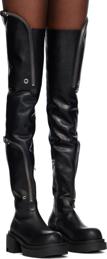 Rick Owens Black Bauhaus Wader Bogun Boots - Image 4