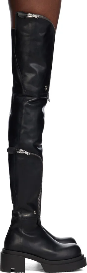 Rick Owens Black Bauhaus Wader Bogun Boots