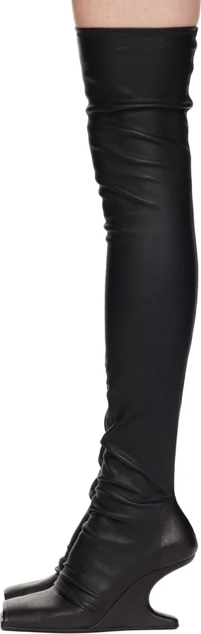 Rick Owens Black Cantilever Tall Boots - Image 3