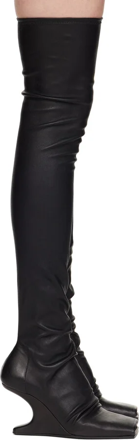Rick Owens Black Cantilever Tall Boots