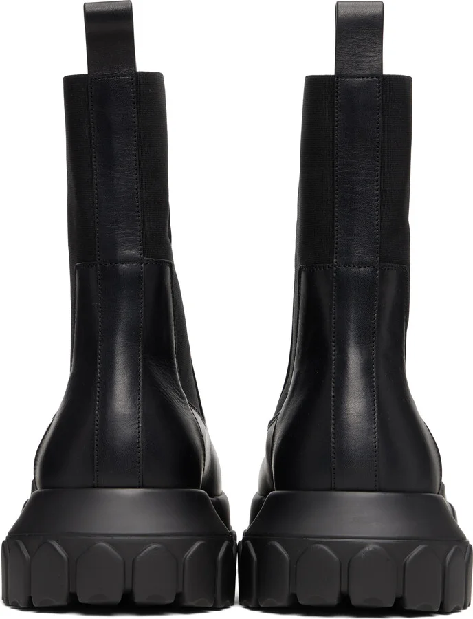Rick Owens Black Concordians Beatle Bozo Tractor Chelsea Boots - Image 2