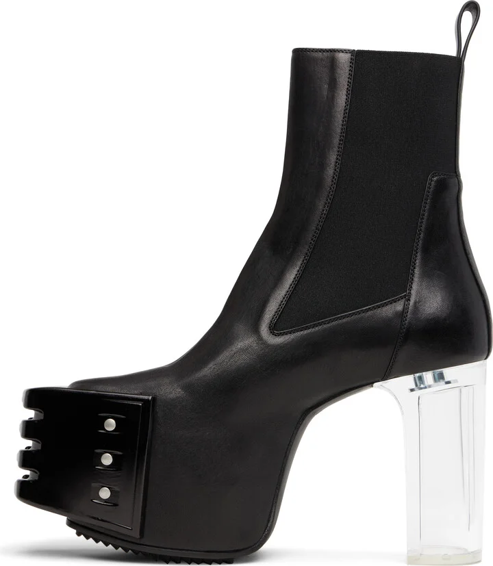 Rick Owens Black Concordians Grilled Kiss 45 Chelsea Boots - Image 3