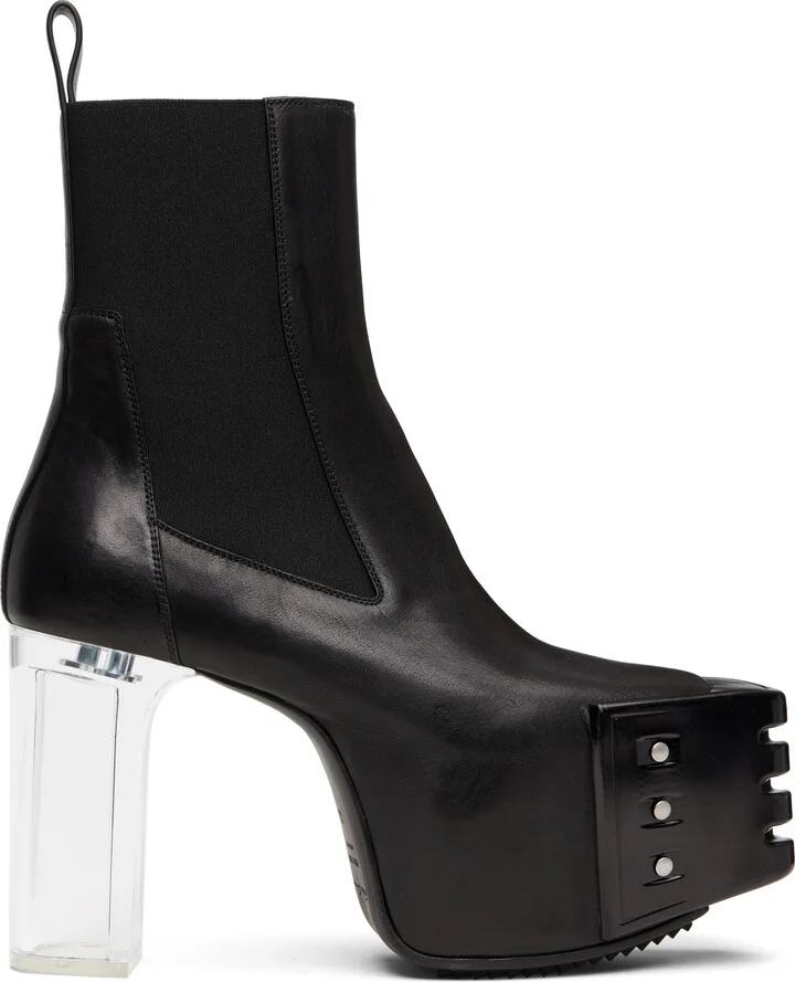 Rick Owens Black Concordians Grilled Kiss 45 Chelsea Boots