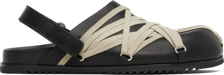 Rick Owens Black Concordians Megalace Granola Mules
