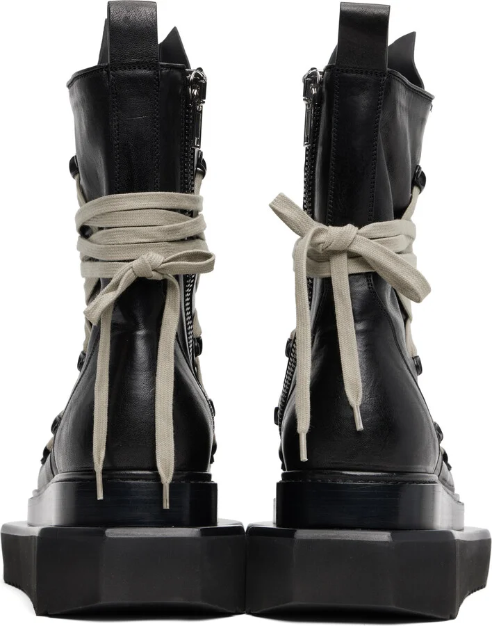 Rick Owens Black Concordians Megalace Turbo Cyclops Boots - Image 2