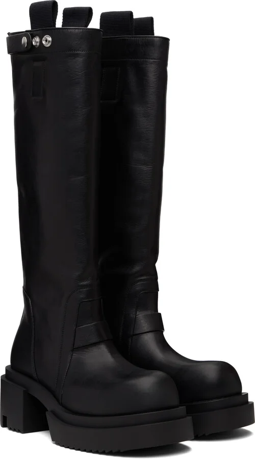 Rick Owens Black Concordians Pull On Mega Tractor Boots - Image 4