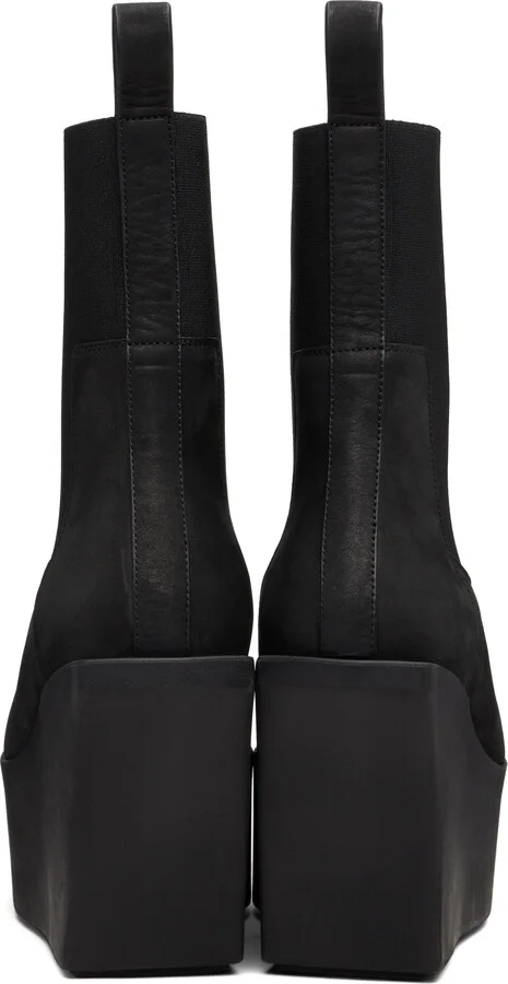 Rick Owens Black Concordians Sliver Platform Beatle Chelsea Boots - Image 2