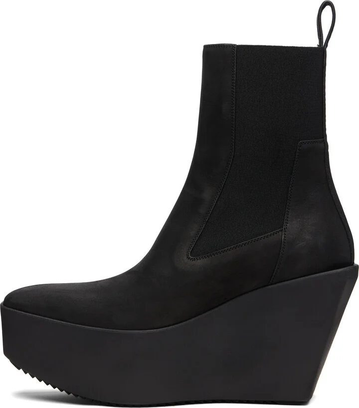 Rick Owens Black Concordians Sliver Platform Beatle Chelsea Boots - Image 3