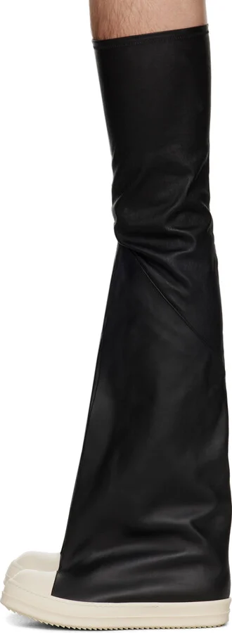 Rick Owens Black Flared Thigh High Sneakers - Image 3