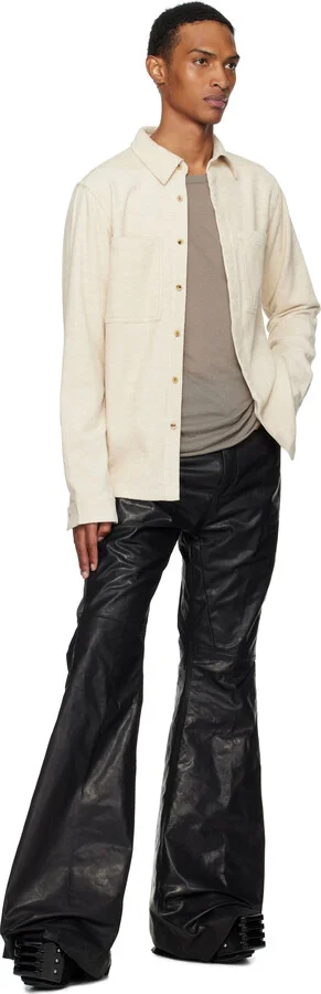 Rick Owens Black Grilled Wedge Beatle Suede Chelsea Boots - Image 5