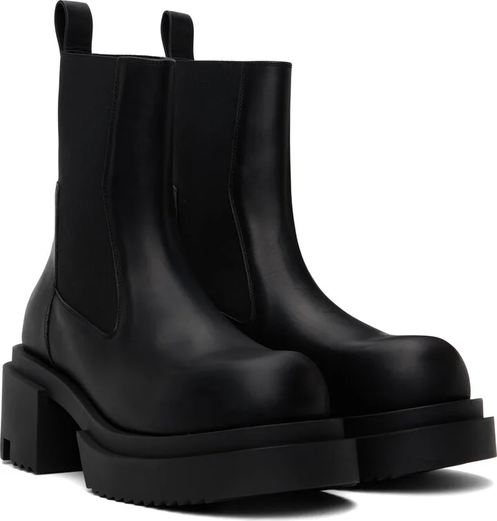 Rick Owens Black Hollywood Beatle Bogun Chelsea Boots - Image 4