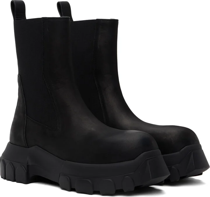 Rick Owens Black Hollywood Beatle Bozo Tractor Chelsea Boots - Image 4