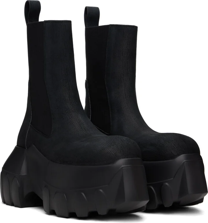 Rick Owens Black Hollywood Beatle Mega Tractor Boots - Image 4