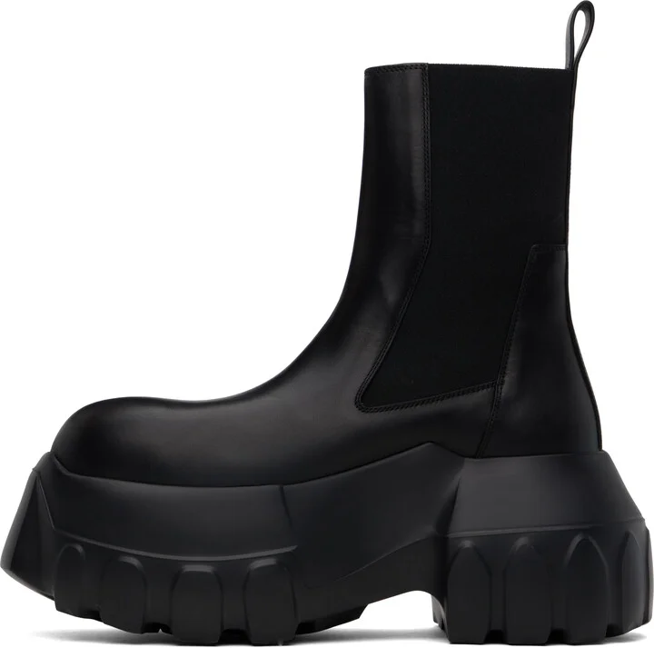Rick Owens Black Hollywood Beatle Mega Tractor Chelsea Boots - Image 3