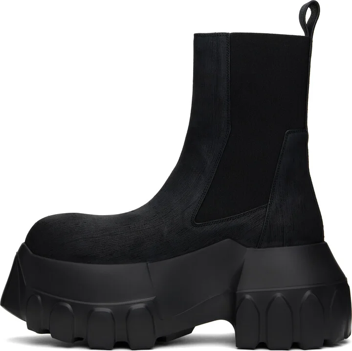 Rick Owens Black Hollywood Beatle Mega Tractor Chelsea Boots - Image 3
