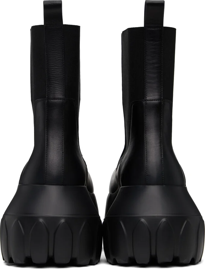 Rick Owens Black Hollywood Beatle Mega Tractor Chelsea Boots - Image 2
