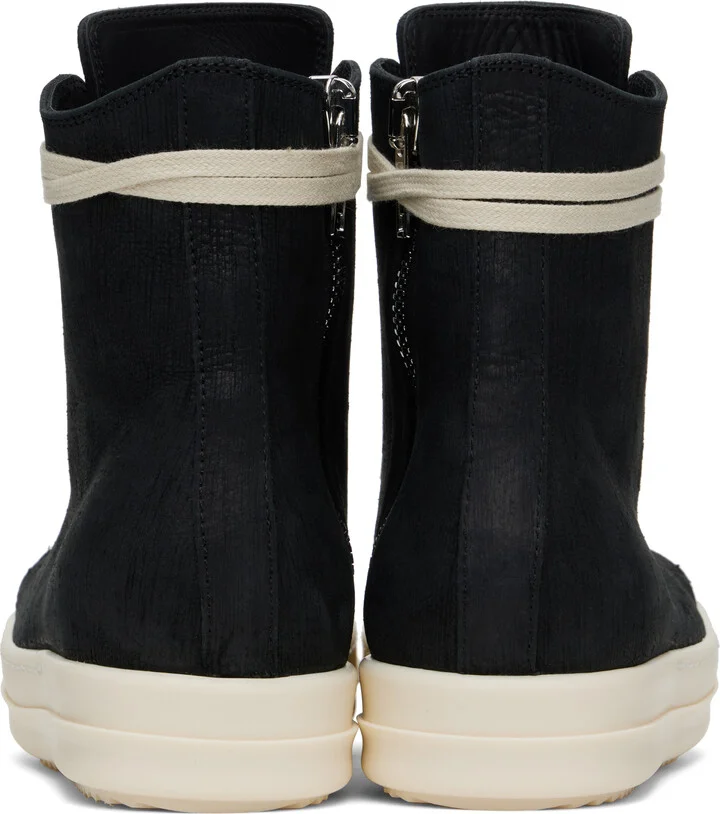 Rick Owens Black Hollywood Bull Leather Sneakers - Image 2