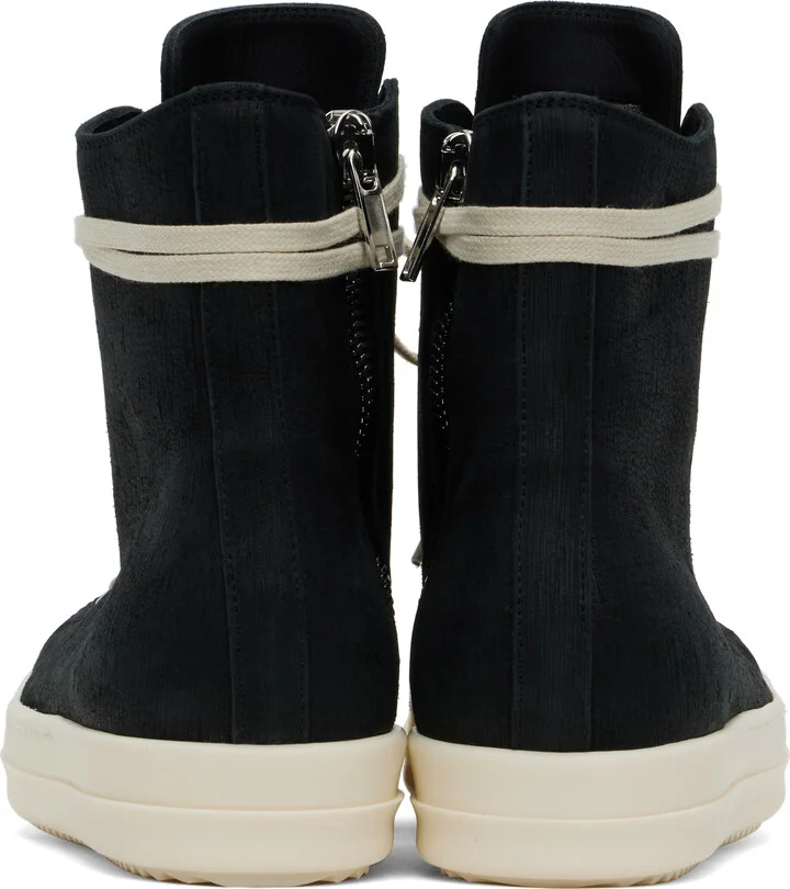Rick Owens Black Hollywood Bull Leather Sneakers - Image 2