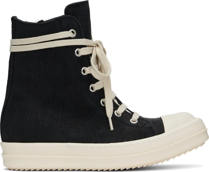 Rick Owens Black Hollywood Bull Leather Sneakers
