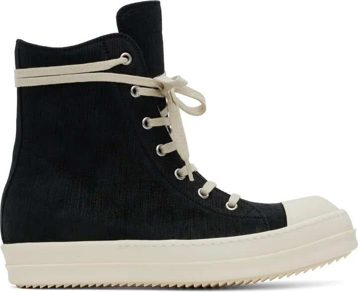 Rick Owens Black Hollywood Bull Leather Sneakers