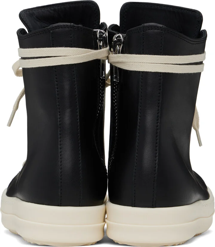 Rick Owens Black Hollywood Calf Leather Sneakers - Image 2