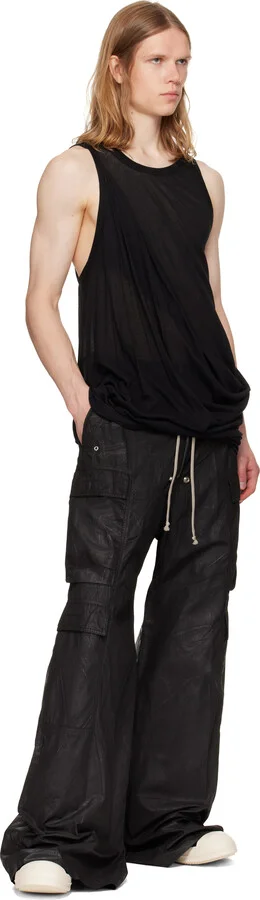 Rick Owens Black Hollywood Calf Leather Sneakers - Image 5