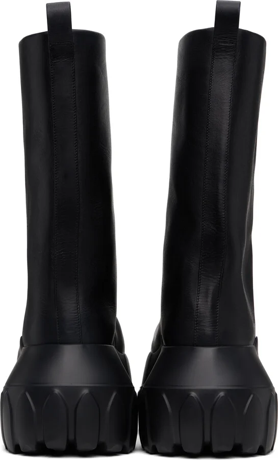 Rick Owens Black Hollywood Flared Mega Tractor Boots - Image 2