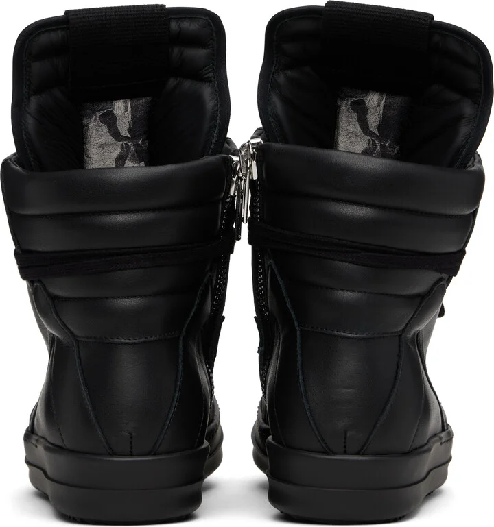 Rick Owens Black Hollywood Geobasket Sneakers - Image 2