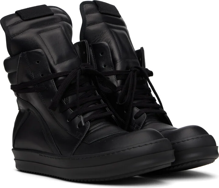 Rick Owens Black Hollywood Geobasket Sneakers - Image 4