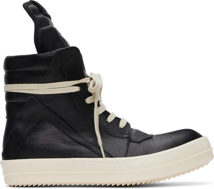Rick Owens Black Hollywood Geobasket Sneakers