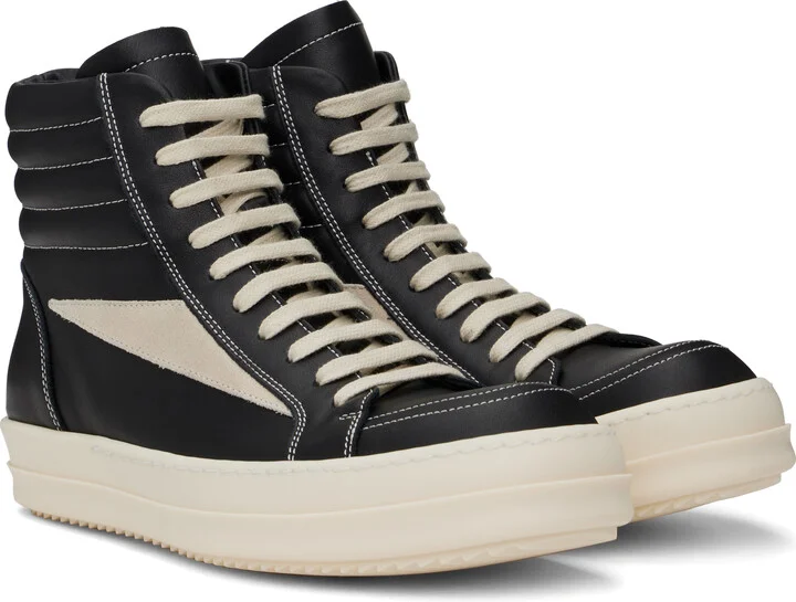 Rick Owens Black Hollywood High Vintage Sneaks Sneakers - Image 4