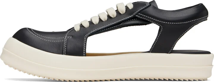 Rick Owens Black Hollywood Hollowed Vintage Sneaks Sneakers - Image 3