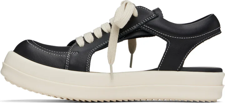 Rick Owens Black Hollywood Hollowed Vintage Sneaks Sneakers - Image 3