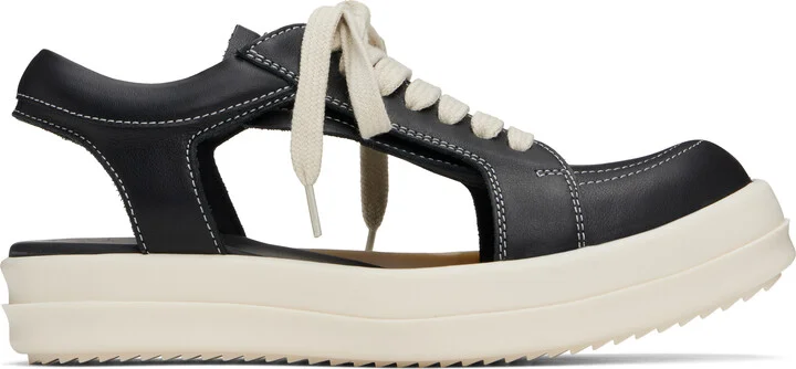 Rick Owens Black Hollywood Hollowed Vintage Sneaks Sneakers