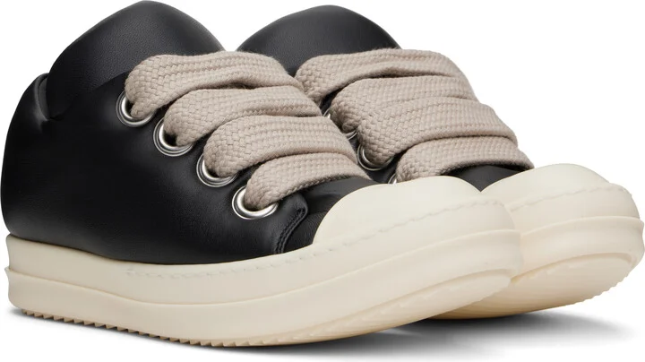 Rick Owens Black Hollywood Jumbolaced Low Sneakers - Image 4