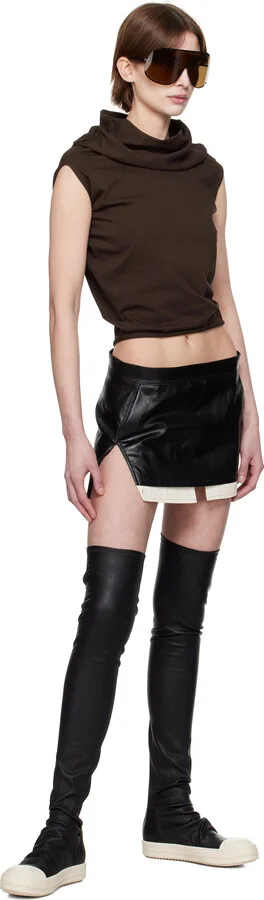 Rick Owens Black Hollywood Knee High Stocking Sneaks Tall Boots - Image 5