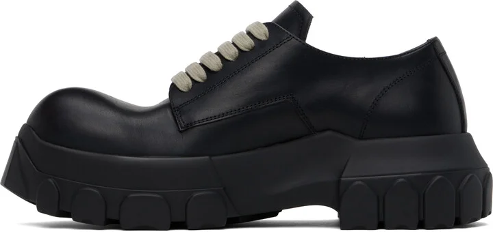 Rick Owens Black Hollywood Lace-Up Bozo Tractor Derbys - Image 3
