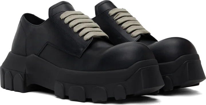 Rick Owens Black Hollywood Lace-Up Bozo Tractor Derbys - Image 4