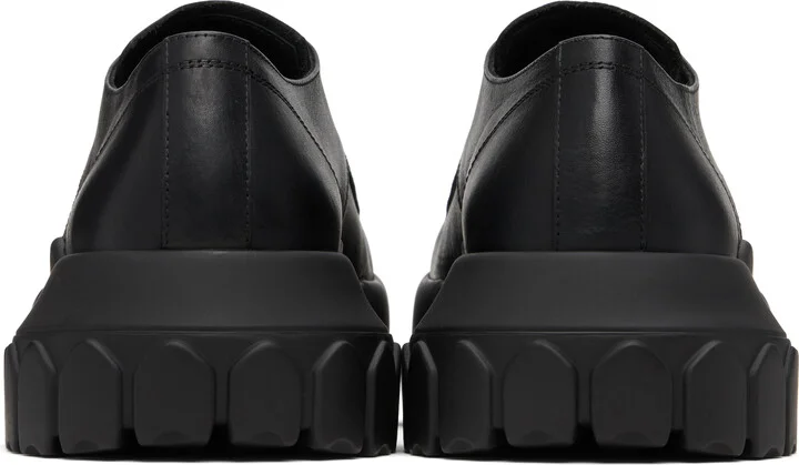 Rick Owens Black Hollywood Laceup Bozo Tractor Derbys - Image 2