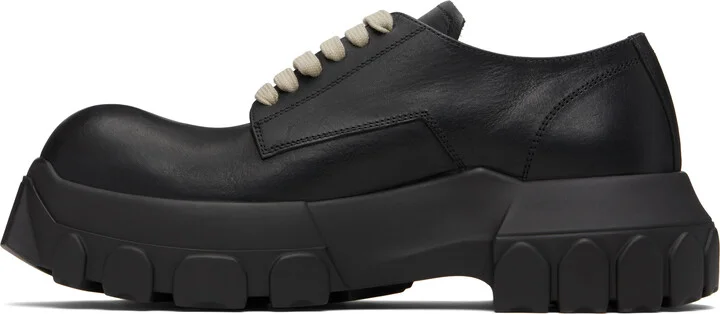 Rick Owens Black Hollywood Laceup Bozo Tractor Derbys - Image 3