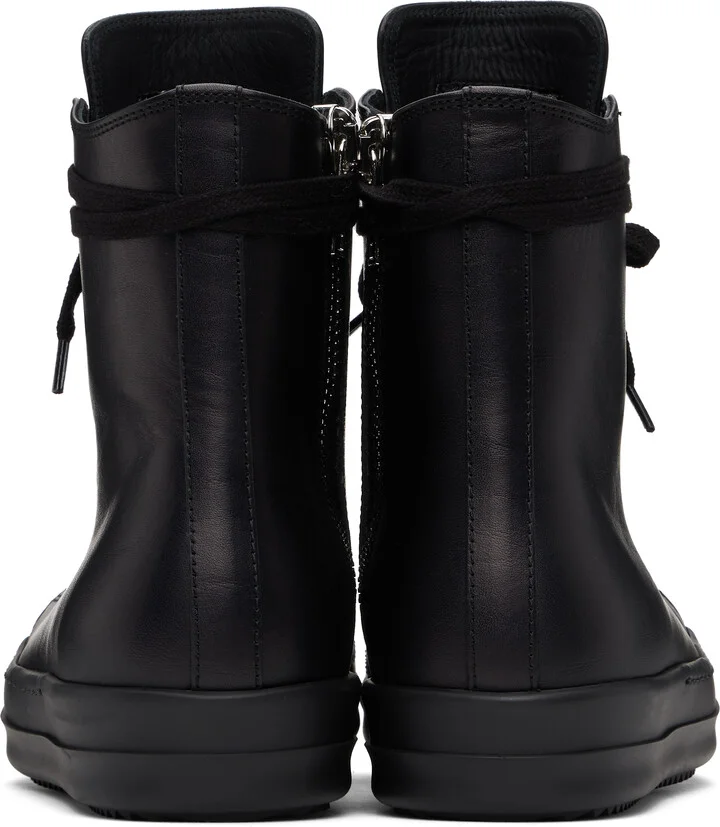 Rick Owens Black Hollywood Leather Sneakers - Image 2